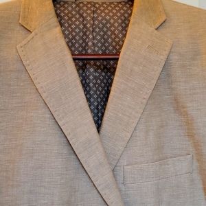 Alan Flusser 46R tan linen cotton sport coat